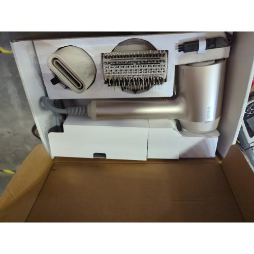 Shark HD112BRN Hair Blow Dryer HyperAIR Ionic Hair Dryer with 2-in-1 Concentrator and Styling Attachments, Auto Presets, Rotatable Hot Air Brush, No Heat Damage, Ionic, Stone