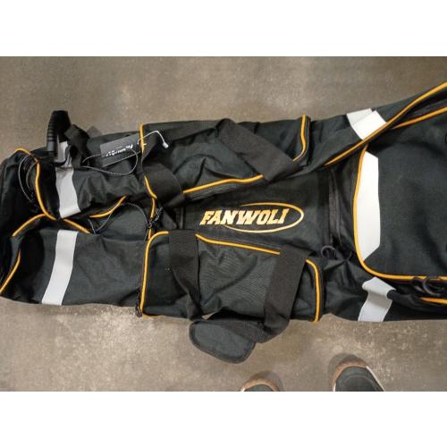 Fanwoli Rolling Baseball Bag with Wheels, Large Softball Catchers Gear Bags for 4 Bats (Fits Up To 32), Separate Shoe Compartment, Safety Reflective Strip, Fence Hook, Portable Bag for Youth & Adult