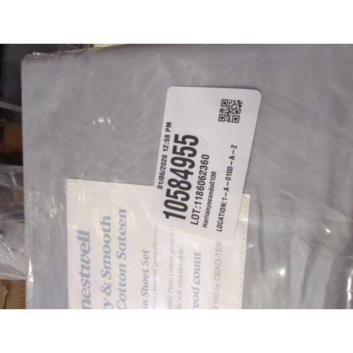 Nestwell Pima Cotton Sateen 500-Thread-Count Twin Sheet Set in Harbor Mist