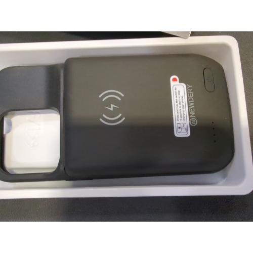 NEWDERY 10000mAh Battery Case for iPhone 14/14 Pro/13/13 Pro 6.1, Qi Wireless Charging & Wired Headset & Sync-Data Supported, Portable Protective Charger Cover (NOT for iPhone 14/13 Pro Max)