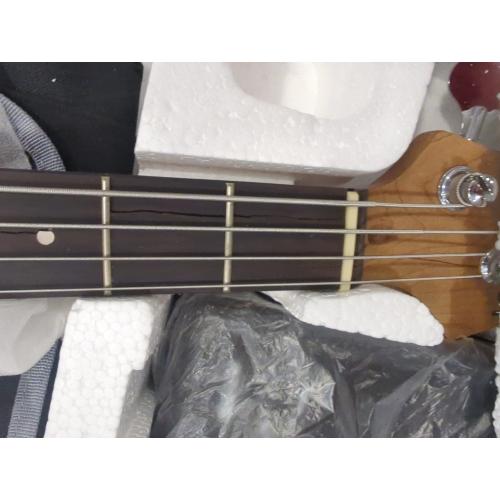 GLARRY Full Size Electric Bass Guitar Beginner Kit 4 String Exquisite Basswood Bass with 20W AMP, Cable, Strap, Bag and Accessories (Sunset, 39Right Handed)