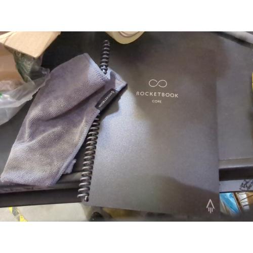 Rocketbook New Core Reusable Spiral Notebook, Executive Size 6x8.8, Black - Lined Pages, App-Connected, Erasable, Durable Cover, Ideal for School, Work, and Creative Projects