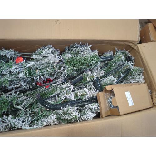 HOLLO STAR 6 ft Flocked Prelit Christmas Tree with 350 LED Lights, App Control, Artificial Christmas Tree, Multi-Color RGBW Lights, 947 Branch Tips, Snow Xmas Tree, for Home, Party