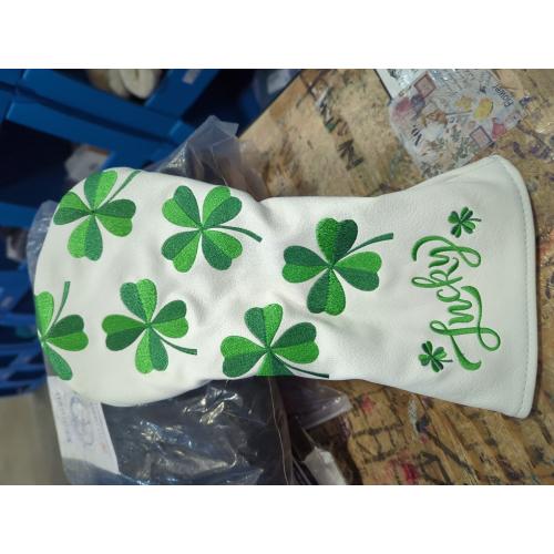 Golf Headcovers Live Lucky Golf Driver Covers Advanced Embroidery Fairway Wood Covers Hybrid Covers Mallet Blade Putter Head Covers Premium Leather Shamrock Golf Club Covers