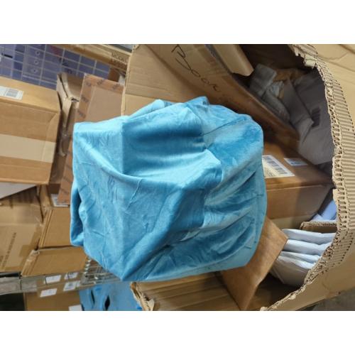 Ottoman Cover,Super Stretch Round Ottoman Slipcover Washable Storage Stool Furniture Protector for Living Room (Peacock Blue)