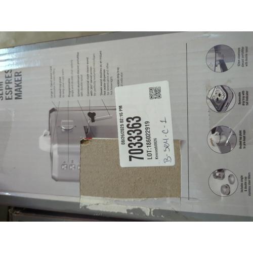 Silver Bella PRO - Slim Espresso Machine with 20 Bars of Pressure - Stainless Steel