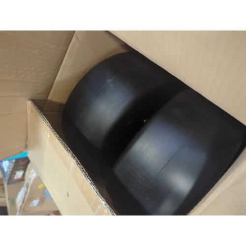 13x6.50-6 Lawn Mower Tires Flat Free, Zero Turn Mower Front Tires for Residential and Commercial, 13x6.5-6 Flat Free Tire and Wheel, 3/4 & 5/8 Bearing, 3.25-7.65 Center Hub, 2Pack Black