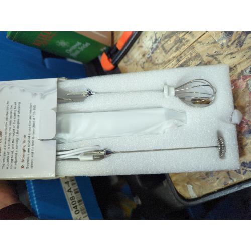 Milk Frother Handheld for Coffee, Electric Whisk 3 Speed Adjustable, Drink Mixer with Stainless 3 Whisks, Rechargeable Hand Frother Wand, Foam Maker for Latte Cappuccino Matcha Egg Silver