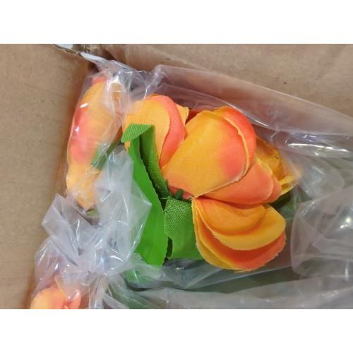 3FT Artificial Camellia Tree, 2 Pack Fake Camellia Tree Artificial Tree, Faux Floral Plants in Cement Pot, Greenery Potted Plant for Indoor Outdoor Home Office Porch Decor (Orange)