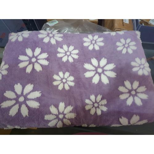 Dog Bed, Cute Thick Dog Bed for Crate Kennel, Fluffy Pet Bed with Removable Washable Cover and Anti-Slip Bottom Purple Flower