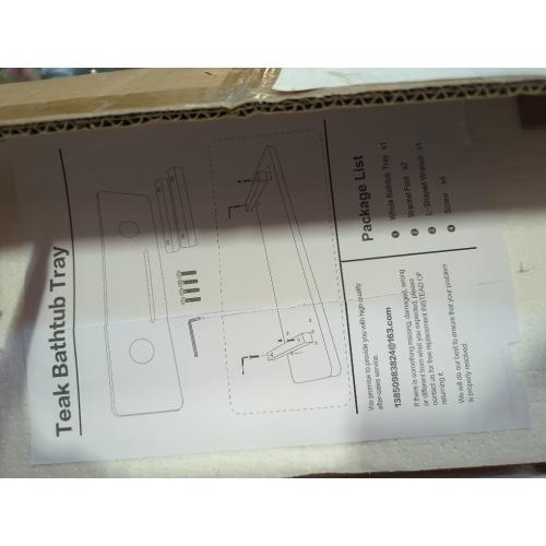 Tinamo Brown Bathtub Caddy Tray Table | 35x9x2.5 Inch Large Bath Tub Tray Wooden | Anti-Tipping, Sustainable Tub Tray for Bathtub | Bathtub Accessories Holders for Bathtub (Brown)