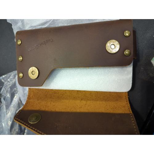 Brown Leather Double Phone Case for Two Phones, Double Phone Holster for Men Belt, Belt Clip Dual Phone Pouch for iPhone 16 Pro Max, Samsung Galaxy S23 Ultra, for Work, Construction, Large Brown