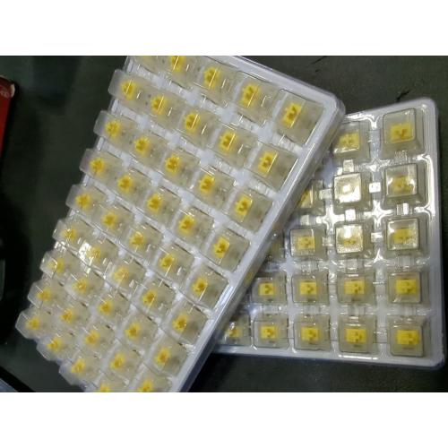 Yellow GATERON Milky Yellow Pro Switches Pre-lubed 5 Pin Linear Keyboard Switches for MX Mechanical Keyboard (90 Pcs, Yellow)