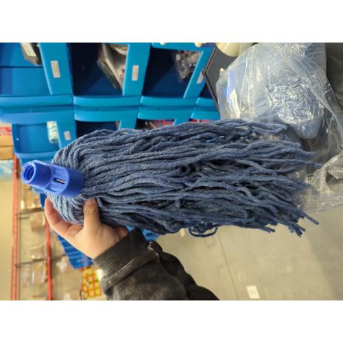 Matthew Cleaning Screw-on Heavy Duty Cotton Wet Mop Replacement Heads(Blue, Medium,3Pack) for Residential & Commercial Floor Cleaning Use- Fit Standard American Screw