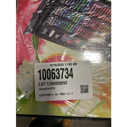 VigorFun Art Supplies, 240-Piece Art Set Crafts Drawing Kits with Double Sided Trifold Easel, Sketch Pads, Crayons, Colored Pencils, Gifts for Kids Girls Boys Teen Ages 4-6-8-9-12 (Black)