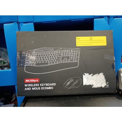 Wireless Keyboard and Mouse Combo, 2.4G Full Size Wave Keys Ergonomic Keyboard with Wrist Rest and 3-Level DPI Adjustable Wireless Ergonomic Mouse for Windows, Mac OS Desktop/Laptop/PC(Black)