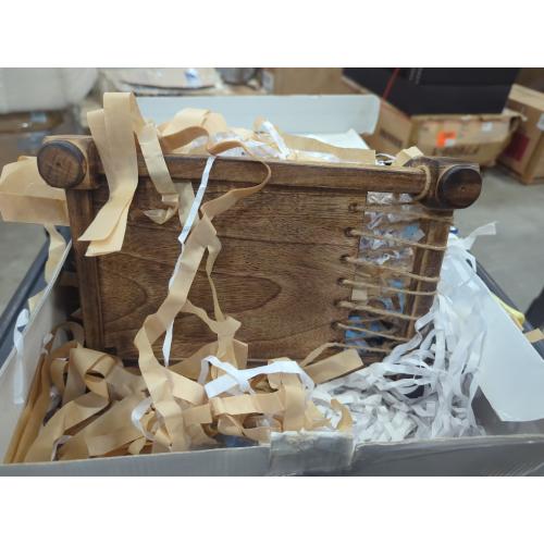 Size 11.5 Color Brown eSplanade Cot Charpai Khaat Serving Platter Tableware Serve-Ware for Home and Kitchen | Wood - 11.5 Inches - Brown