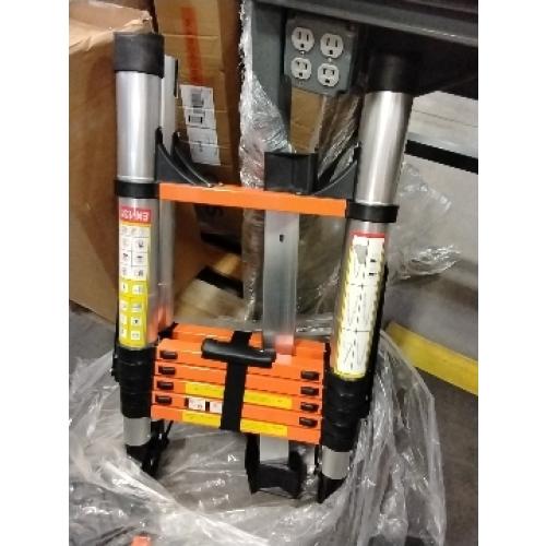 20FT A Frame Telescoping Ladder, Type-A Collapsible Extension Ladder with Double Balance Bar & Wheels, 330lbs Capacity, EN131 Certified Portable Aluminum Step (8 8Foot Step) Includes Tools Bag