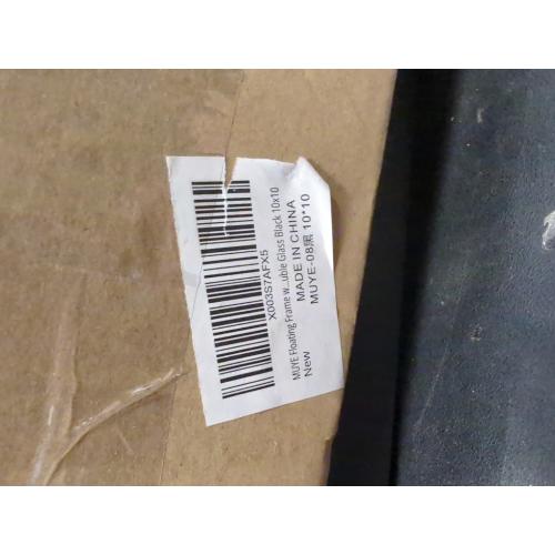 MUYE 10x10 Floating Frames Set of 2,Double Glass Picture Frame Display Any Size Photo up to 10x10,Wall Mount or Tabletop Standing,Black