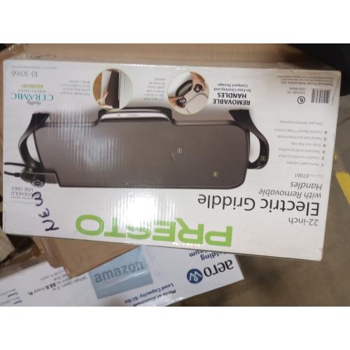 Presto 07061 22-inch Electric Griddle With Removable Handles, Black, 22-inch