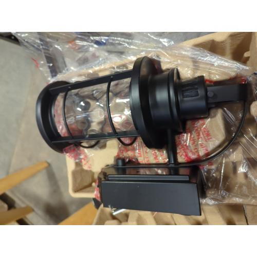 allen   roth Berlin 1-Light 12.6-in Black Motion Sensor Outdoor Wall Light