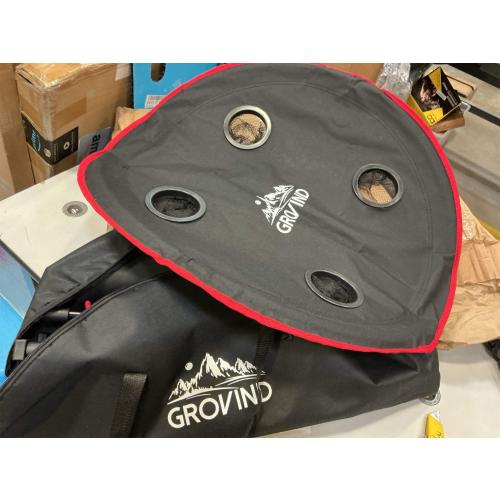 Portable Camping Table, Outdoor Beach Tables for Sand Foldable Picnic Table with 4 Cup Holders & Carry Bag, Lightweight Waterproof Canvas Tables for Outside, Fishing, Hiking, Tailgating