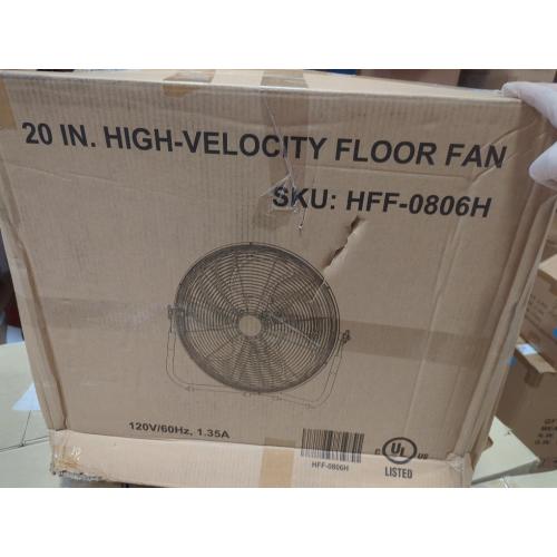 Amazon Basics 20 High Velocity Industrial Fan, Floor Fan, with 3 Speeds, Tilt Hea tod, ETL-Listed Safety Compliance, Metal Housing/Blades, Ideal for Industrial/Commercial Space/Garage/Gym, 125W, Black