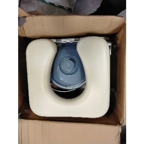 Medline Drop Arm Commode with Padded Seat and Backrest, Durable Toilet Chair for Adults and Seniors, Removable Pail, Splash Guard, Drop Down Arms for Easy Transfer, 350 lb. Weight Capacity, Tan