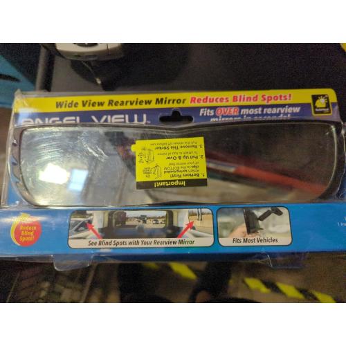 New Improved Angel View Wide-Angle Rearview Mirror AS-SEEN-ON-TV Reduce Blind Spots, Installs in Seconds, Fits Most Cars, SUVs & Trucks