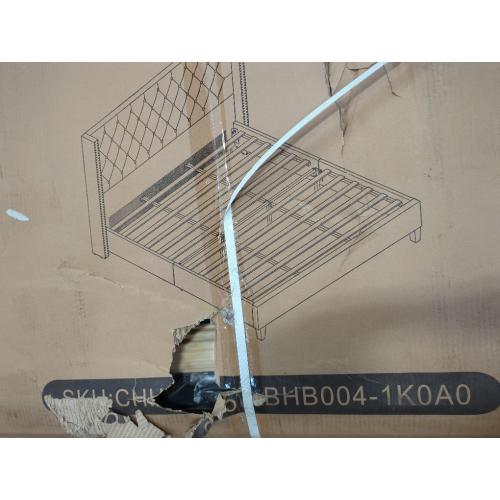 King Black Duluth Upholstered Wingback Bed