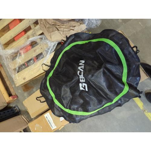 BCAN 450/550 LBS Foldable Mini Trampoline, 40/48 Fitness Trampoline with Bungees, U Shape Adjustable Foam Handle, Stable & Quiet Exercise Rebounder for Adults Indoor/Outdoor Workout