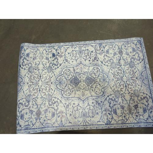 SALLOUS Runner Rug for Hallway, 3' X 6' Vinyl Floor Mat for Home, Waterproof Area Rug for Living Room, Non-Slip Floor Protector Mat for Kitchen, Bathroom, Entryway (Grayish Blue)