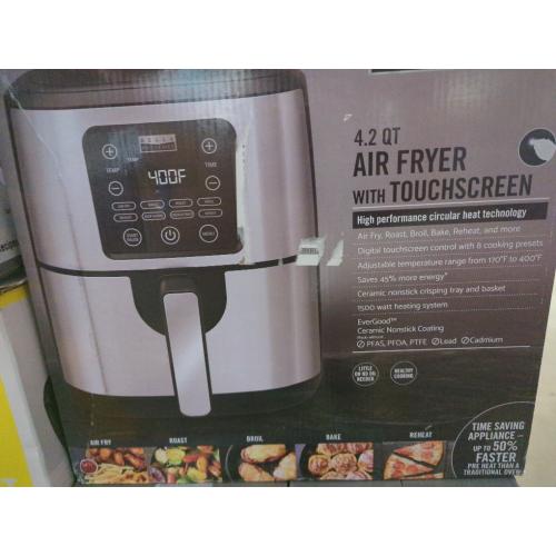 Silver Bella PRO - 4.2-qt. Touchscreen Air Fryer - Stainless Steel