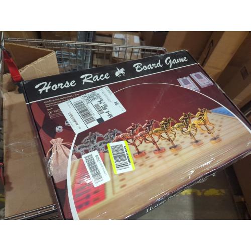 Size Large 21 inch Finish LINE Horse Racing Board Game is Equipped with 11 Luxury Metalcraft Horses Adult Chessboard Including 2 Dice and 2 Boxes of Cards (Flaming Color)