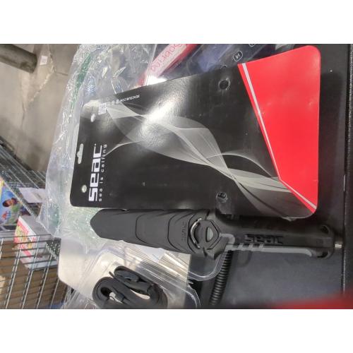 SEAC Unisex Rapid Daga Safety Knife for Diving and Underwater Fishing Stainless Steel 10 5 cm, Black, Standard UK