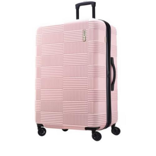 American Tourister NXT Hardside Large Checked Spinner Suitcase - Pink