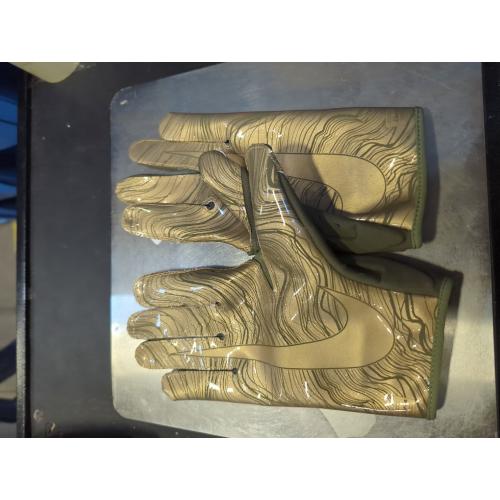 Olive Green and Gold Size L Nike Football Glove - Vapor Jet 5.0