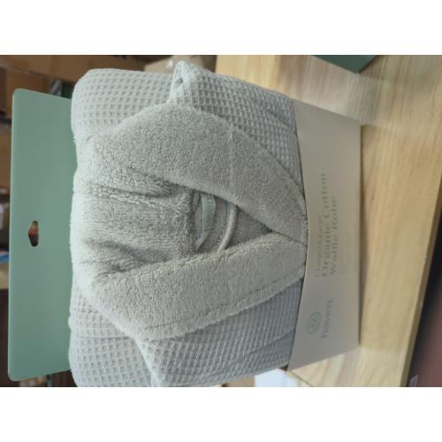 Haven Waffle Large/X-Large Organic Cotton Robe in Lunar Rock