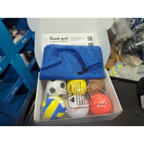 Set Of 6 Mini Sports Foam Balls for Kids, Toddler Ball Toys, Foam Football, Toddler Football, Indoor Baby Soccer, Kids Mini Basketball, Soft Baseball, Volleyball, Small Playground Balls, Baby Ball Toy