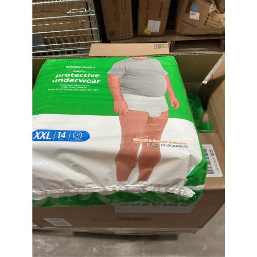 Amazon Basics Men's Protective Underwear  Maximum Absorbency  Extra Extra Large  42 Count  (3 Packs of 14)
