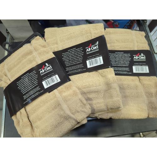 All-Clad Solid Kitchen Towel: Highly Absorbent, Super Soft Long Lasting - 100% Cotton, 17x30 Tea Towel for Cleaning & Drying Dishes, Pans, Glassware, or Countertops, (3-Pack), Cappuccino