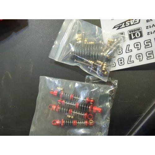 INJORA 45mm Shocks Aluminum Threaded Absorber Oil Damper for FMS FCX24 1/24 RC Crawler Upgrade（Red）