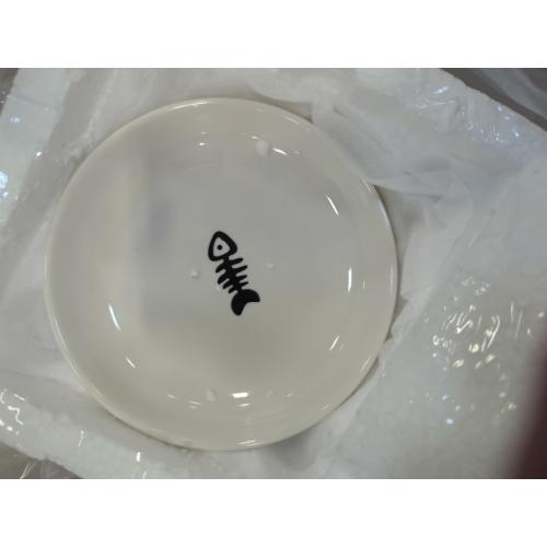 5.9 inch Ceramic Cat Bowls,Wide Shallow Dishes,Whisker-Friendly Plates,Food and Water Bowl for Indoor Cats,-10 oz,3 Pack