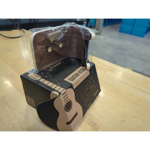 Guitar Wall Mount Hook: Modern Design Walnut Wood Guitar Hanger for Storage & Display. Heavy Duty Ply Guitar Holder for The Wall. Hangers Stand for Acoustic Guitars, Ukulele, Bass, Violin, Cello