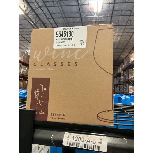 Gusto Nostro Stainless Steel Wine Glass - 18 oz Unbreakable Gold Wine Glasses for Travel, Camping and Pool - Fancy, Unique and Cute Portable Metal Wine Glass for Outdoor Events, Picnics (Set of 4)