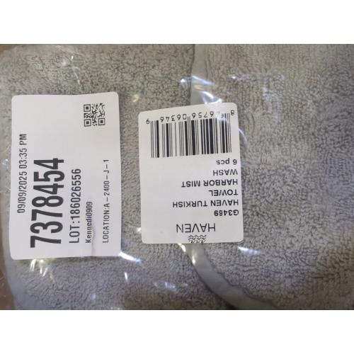 Harbor Mist Grey Washcloth 6 Pack Haven Turkish Cotton Washcloth in Harbor Mist Grey