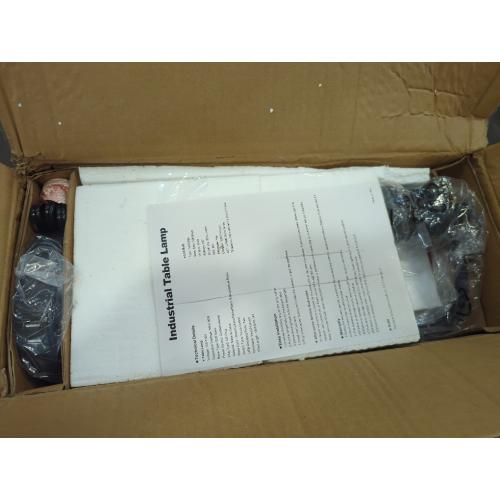 Set of 2 Industrial Touch Control Table Lamps with 2 USB Ports and AC Outlet - 3-Way Dimmable Black Bedside Lamps Nightstand Desk Lamps for Bedroom Living Room, Glass Shade & 2 LED Bulbs Included