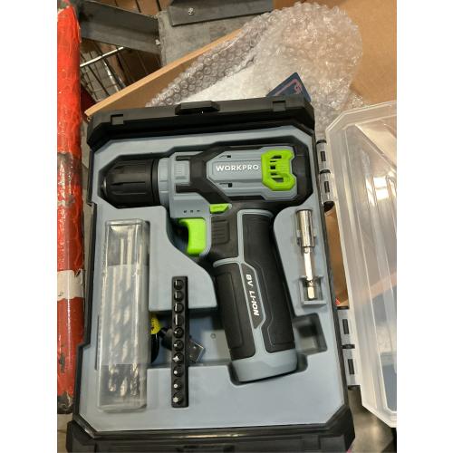 WORKPRO Cordless Power Drill Set with Stackable Tool Box, 8V Cordless Drill Driver and Bit Set, 2.0Ah Electric Cordless Screwdriver Kit with 3/8 Keyless Chuck, Portable Drill for Home Repair, DIY
