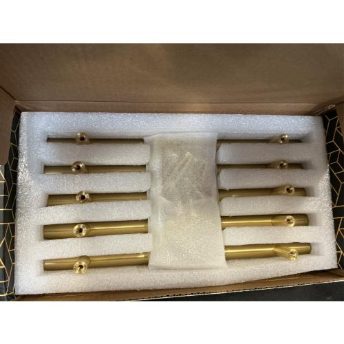 goldenwarm 10 Pack Gold Cabinet Handles Brushed Brass Drawer Pulls Gold Cabinet Pulls 3 inch - Kitchen Door Handles and Knobs Bathroom Bedroom Furniture Knobs Stainless Steel