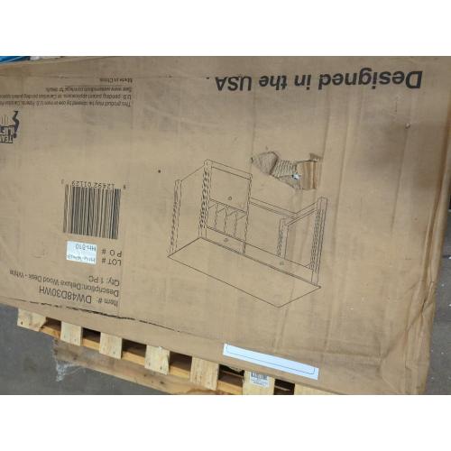 Walker Edison Modern Wood Computer Writing Desk Storage File Drawer Office Home Office Workstation Small, 48 Inch, White